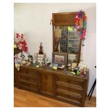 BASSETT 6 DRAWER ONE DOOR DRESSER, 70 IN X 18 IN X