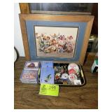 CLOWN RELATED CARDS, PICTURE AND PINS