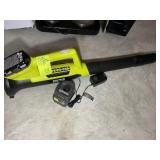 RYOBI 18 VOLT CORDLESS BLOWER, CHARGER AND BATTERY