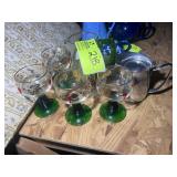 GROUP OF ROEMER WINE GOBLETS AND PITCHER