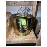 BRASS COLORED PLANTER POT 16 IN DIAMETER X 14 IN L