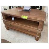 SINGLE DRAWER CORNER ENTERTAINMENT STAND, 36 IN X