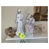 GROUP OF ANGEL FIGURINES, MANTLE DECOR, 7 IN UP TO