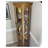 TWO DOOR LIGHTED CHINA CABINET, NO CONTENTS, 24 IN