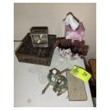 GROUP OF LADIES WATCHES, AND SMALL JEWELRY BOX