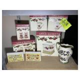 GROUP OF APPLE BASKET CHINA, SALT N PEPPER, CREAM