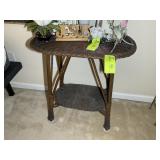WICKER TYPE SIDE TABLE, 25 IN X 15 IN X 28 IN, NO