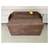 WOODEN STORAGE BOX, 34 IN X 17 IN X 24 IN