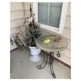 GROUP INCLUDING BIRD BATH 25 IN TALL AND PLANTER 1