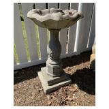 CONCRETE BIRD BATH, 32 IN TALL