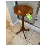 WOODEN PLANT STAND, 12.5 IN DIAMETER X 31 IN TALL