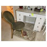 7 DRAWER DESK WITH GLASS TOP, 40 IN X 18 IN X 30 I