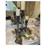 GROUP OF DECORATIVE CANDLE STICK HOLDERS, ETC