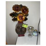 DECORATIVE TABLE TOP FAN 24 IN TALL AND TABLE LAMP