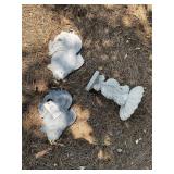 CONCRETE TYPE FISH AND SEAHORSE PLANT STAND 13 IN