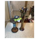 GROUP INCLUDING DECORATIVE WOODEN SPOOL 9.5 IN AND