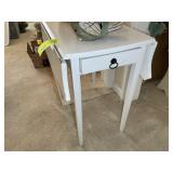 WOODEN DROP LEAF SIDE TABLE WITH SINGLE DRAWER, 24