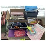 GROUP OF CRAFTING/ART SUPPLIES, BEADS, PAINT, BOOK