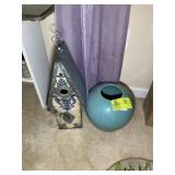 COLE POTTERY TEAL VASE 10 IN TALL, AND DECORATIVE