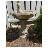 CONCRETE BIRD BATH, 25 IN TALL