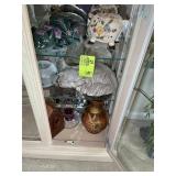 RIGHT SIDE BOTTOM OF CHINA CABINET, CANDLE HOLDERS