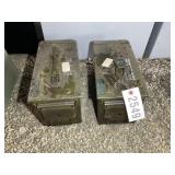 TWO EMPTY METAL AMMO CANS