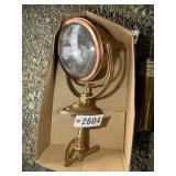 L.L.R. CO BRASS SPOT LIGHT, APPROX 19 IN OVERALL H