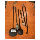 GROUP OF CAST IRON COOKING TOOLS