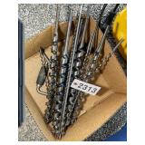 BOX WITH ASSORTED BORING DRILL BITS