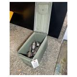 METAL AMMO CAN WITH CONTENTS, KEYED DRILL CHUCK WI