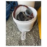 BUCKET WITH MISC WIRE AND STRAPPING