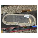 OVAL BRASS BOAT WINDOW, APPEARS TO BE PLEXIGLASS V