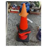 GROUP OF ORANGE SAFETY CONES