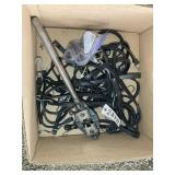 GROUP OF BUNGEE CORDS AND PIPE THREADER
