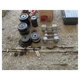 LARGE GROUP OF WEIGHTS, DUMBBELLS, PLATES, BARS