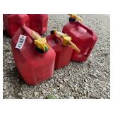 GROUP OF GAS CANS 5 GALLON AND 2.5 GALLON