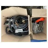 TWO BOXES OF ASSORTED BOAT LIFT ITEMS, CONTROLLERS