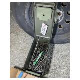 METAL AMMO CAN WITH CONTENTS, MISC DRILL BIT ASSOR