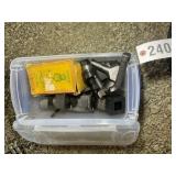 PLASTIC STORAGE BIN WITH CONTENTS, MACHINING TOOLS
