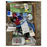 GROUP OF AC RELATED ITEMS, GAUGES, REFRIGERANT, VA