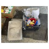 GROUP OF PAINT SUPPLIES, TRAYS, ROLLERS