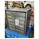 6 DRAWER METAL PARTS CABINET, EYE SCREWS, HOOKS,