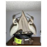COSTAL THEMED ITEMS, WOODEN BIRDS, 14 IN TALL, SAI