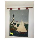 LIGHTHOUSE THEMED WALL TAPESTRY, 25.5 IN X 39 IN