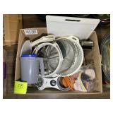 BOX WITH MISC KITCHEN ITEMS, DICERS, GRADERS, ETC