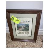 FRAMED AND MATTED OLD SALEM MILL STONE GROUND GRIT