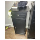ONE DRAWER ONE DOOR BLACK CABINET, 14 IN X 12 IN X