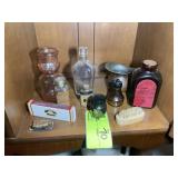 GROUP OF VINTAGE MEDICINE BOTTLES, INK BOTTLES, ET