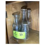 GROUP OF HALF PINT, PINT AND QUART MILK JARS