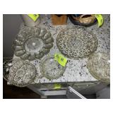 GROUP OF GLASS PLATES AND CANDY DISHES